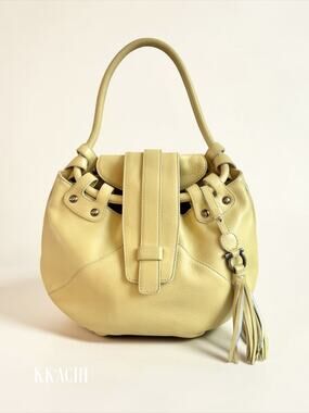 Ferragamo Butter Yellow Bucket Hobo Shoulder Bag